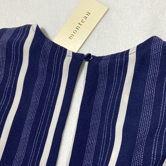 Monteau Navy and White Horizontal Strip Jump Suite NWT. Small - Picture 8 of 11